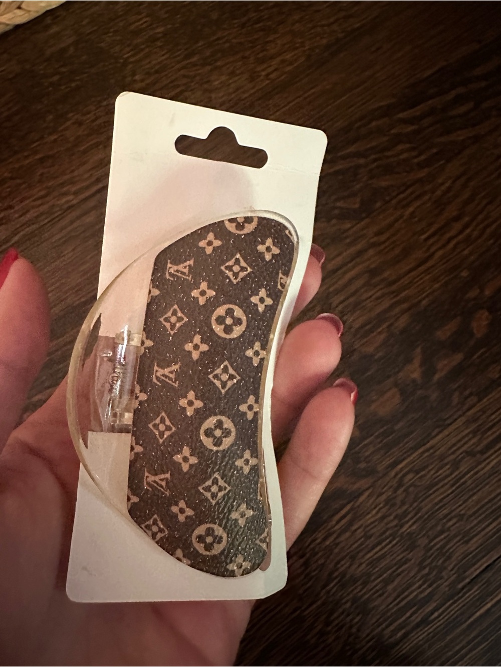 Monogram fashion Brown hair clip